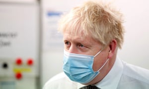 Prime Minister Boris Johnson visits a vaccination centre in Northampton.