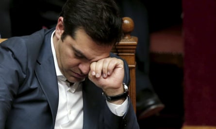 Greek PM Alexis Tsipras during a parliamentary session in Athens.