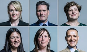 Rebecca Long Bailey, Keir Starmer, Emily Thornberry, Clive Lewis, Jess Phillips Lisa Nandy. 