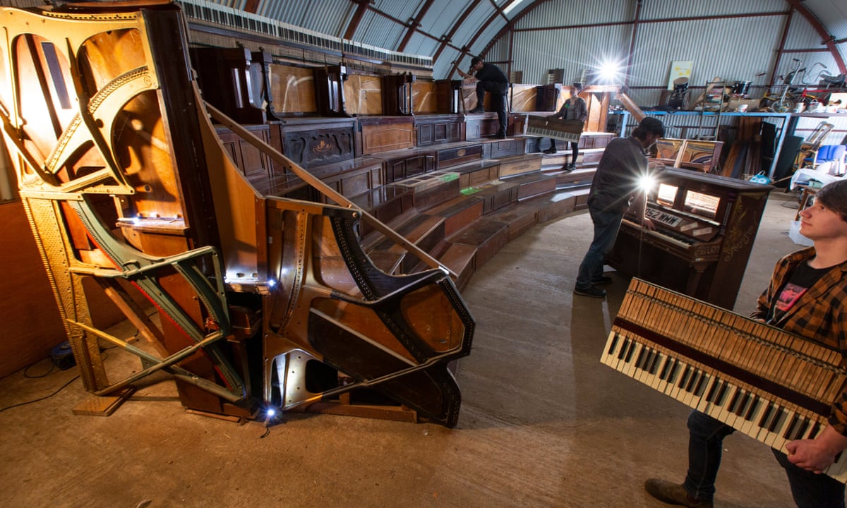 New Glasgow theatre space made entirely of recycled pianos in UK ...