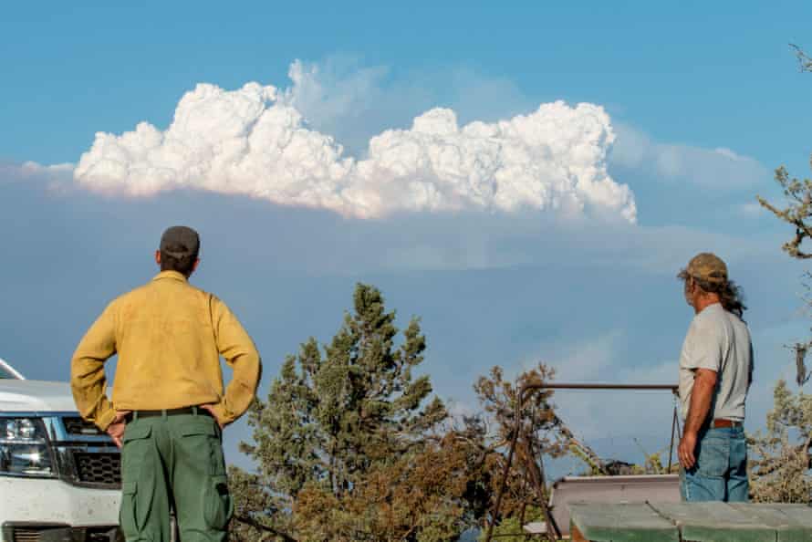 The Bootleg Fire smoke cloud in Beatty, Oregon in July.