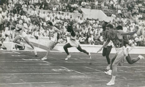 SA’s Dave Sime (right) just fails to get up to take gold from West Germany’s Armin Hary (left) in the Olympic 100m final at Rome. Great Britain’s Peter Radford won bronze. 