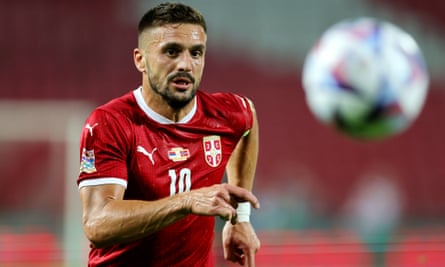 Dusan Tadic in action for Serbia