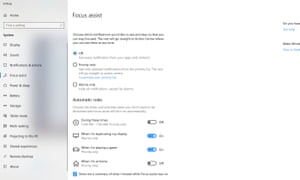 Focus Assist on Windows 10