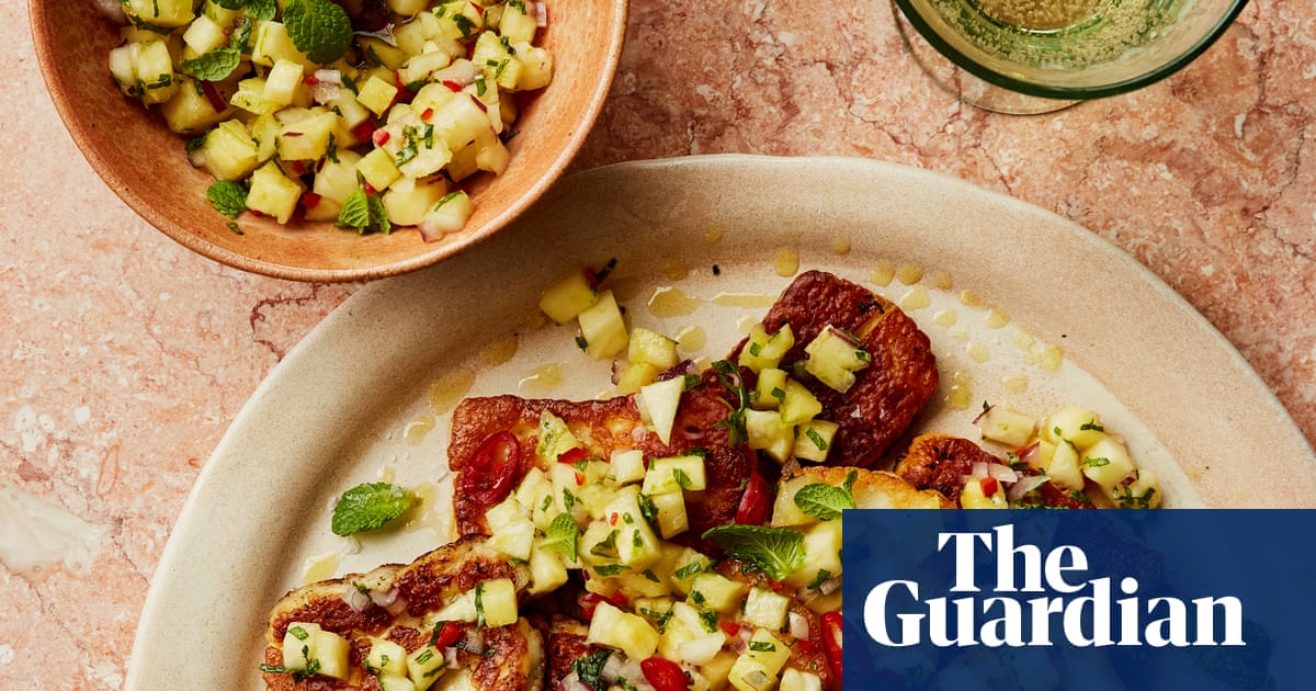 Rukmini Iyer’s quick and easy party platters: halloumi with pineapple salsa and za’atar carrots with labneh | Quick and easy