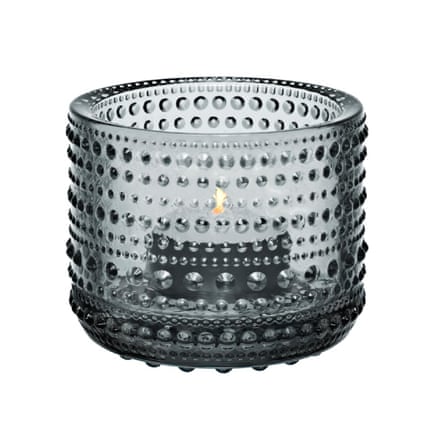 Iittala Kastehelmi Tealight Candleholder by Oiva Toikka (Grey)