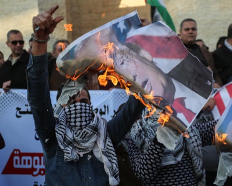 Palestinians protest against US Middle East peace plan