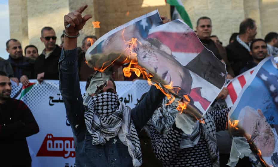 Palestinians protest against US Middle East peace plan