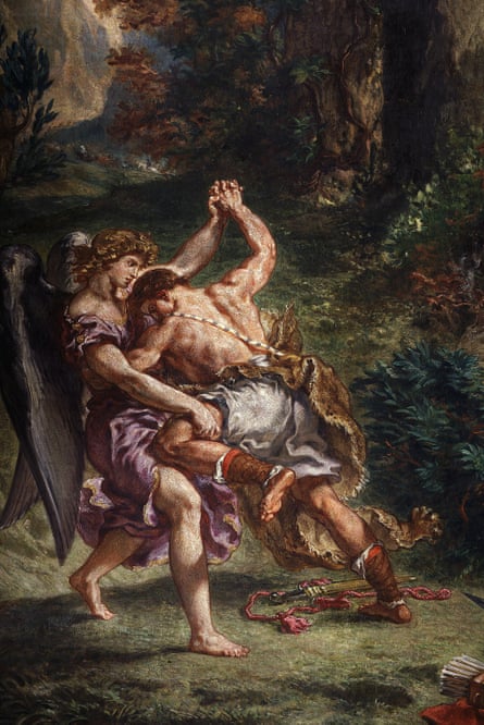 A fresco detail from Jacob Wrestling the Angel (1855-61).