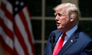 Donald Trump at the the National Day of Prayer ceremony at the White House on Thursday. Trumpâs morning tweets were written in uncharacteristically legal-minded language. 
