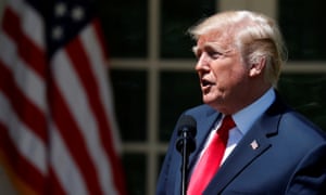 Donald Trump at the the National Day of Prayer ceremony at the White House on Thursday. Trumpâs morning tweets were written in uncharacteristically legal-minded language.