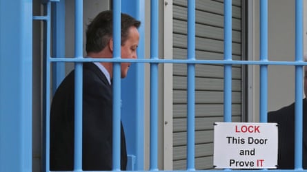 David Cameron visiting Onley jail in Rugby, Warwickshire