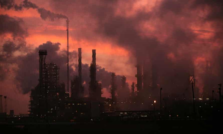 The sun rises over Lindsey oil refinery in North Lincolnshire