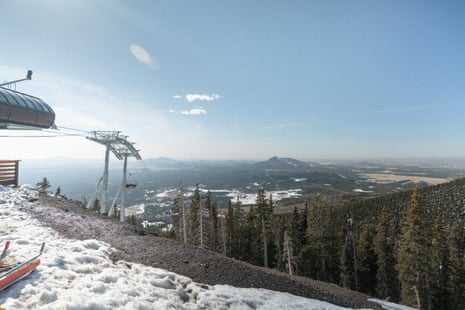 A view down the mountain from the top of the resort’s ski lift.
