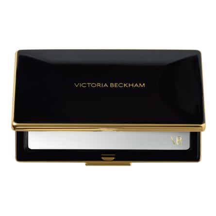 Black compact stamped with Victoria Beckham in gold lettering