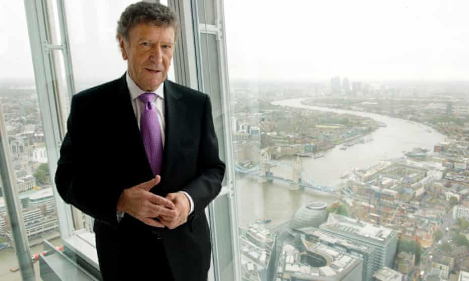 Irvine Sellar on the viewing platform on the 69th floor of the Shard, London, in 2012.