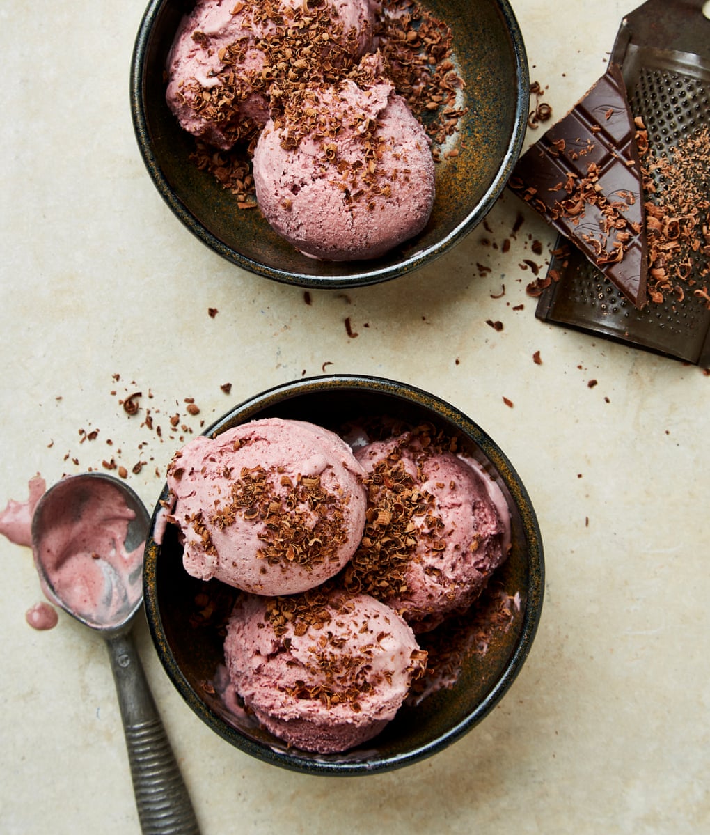 Meera Sodha’s vegan cherry and marzipan ice-cream.