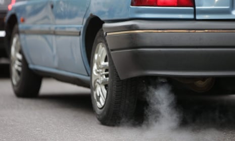 A car emitting fumes