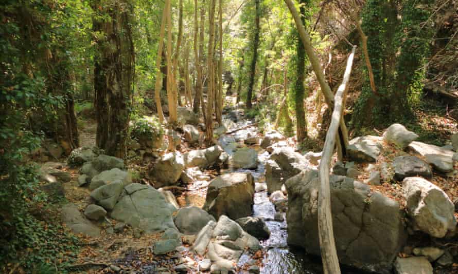 Caledonia waterfall trail in Troodos mountains in Cyprus