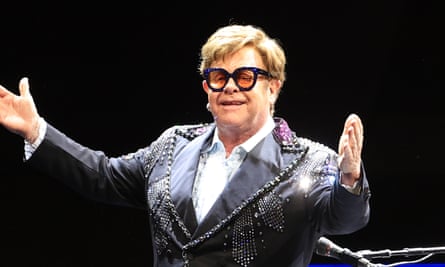 Elton John performing in Liverpool in March. The singer said he did not like the ‘growing swell of anger and homophobia that’s around America’