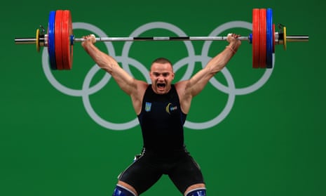 Oleksandr Pielieshenko of Ukraine competing in the 85kg category at the 2016 Rio Olympic Games.
