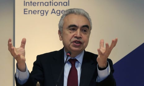 The executive director of the International Energy Agency, Fatih Birol, at a meeting in Paris on Wednesday.
