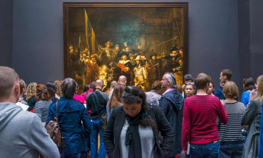 Now available online ... crowds in front of The Night Watch by Rembrandt van Rijn, Rijksmuseum, Amsterdam.