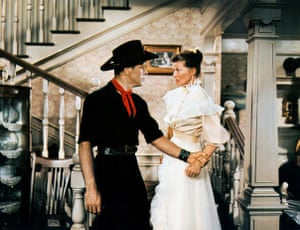 Burt Lancaster and Hepburn in The Rainmaker