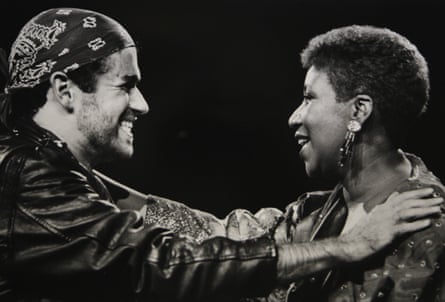 George Michael and Aretha Franklin during his 1988 Faith world tour.