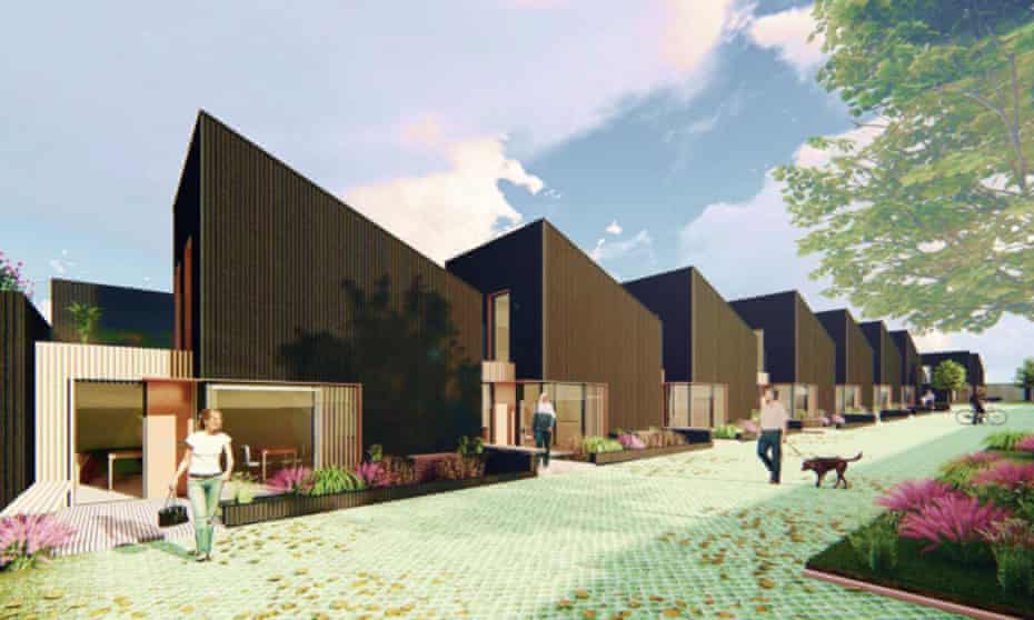 An artist’s impression of the ‘gap homes’ set to be built on old garage sites in Bristol