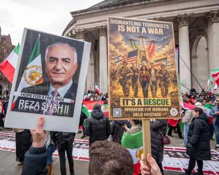 Iranians with placards in Manchester