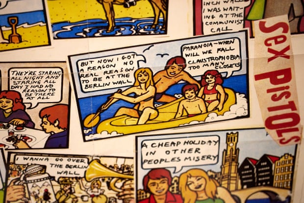 Comic-strip artwork from the Sex Pistols collection.