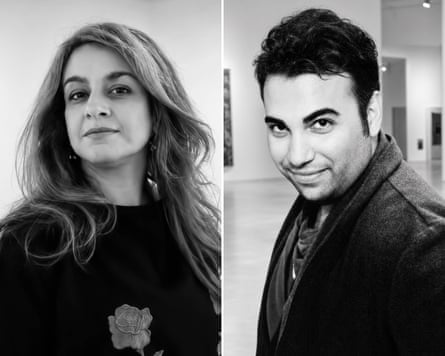 Side-by-side black-and-white portraits of Mariam Rasti and Dario Duran