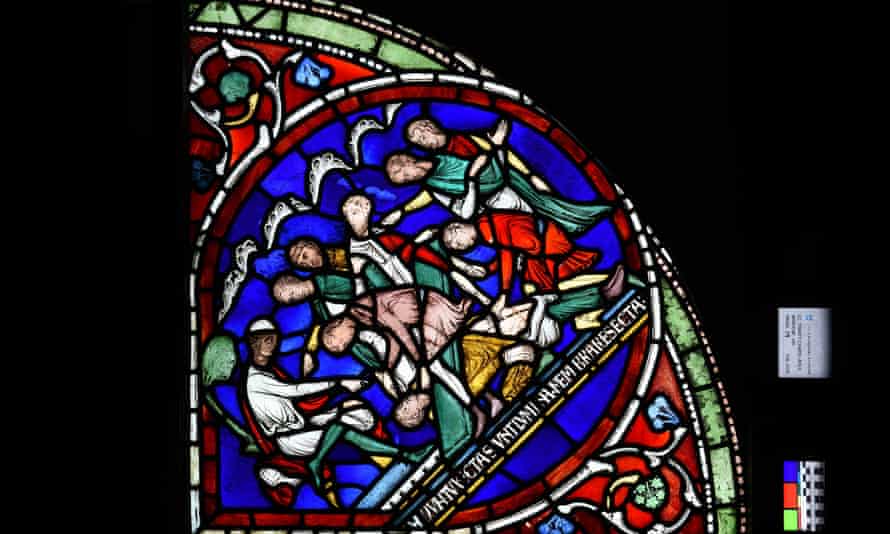 A Thomas Becket stained glass window.