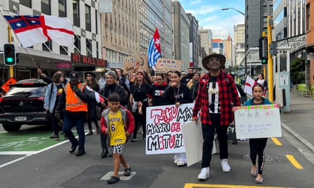 Protest against the incoming government and its policies, in WellingtonRawiri Waititi takes part in a march lead by New Zealand political party Te Pati Maori to demonstrate against the incoming government and its policies, in Wellington, New Zealand, December 5, 2023. REUTERS/Lucy Craymer