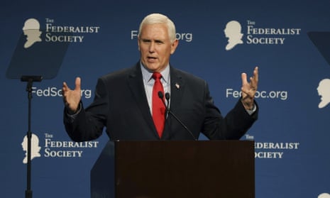  Mike Pence speaks at the Florida chapter of the Federalist Society's annual meeting on Friday.