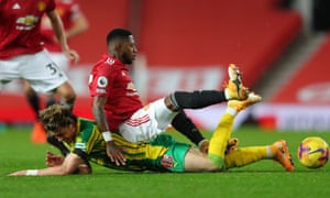 West Bromwich Albion’s Conor Gallagher (left) is tackled by Manchester United’s Fred.