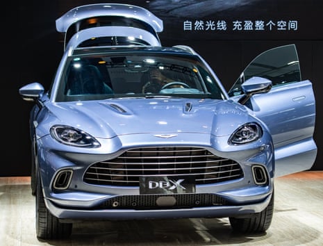 An Aston Martin DBX SUV.