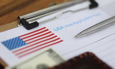 A US visa application form.