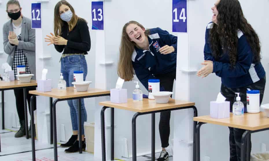 Students get a Covid-19 test at St Andrews University