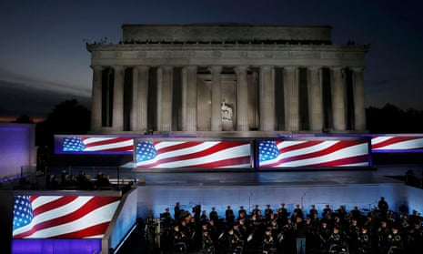U.S. Army Band performs during Trump pre-inaugural rally at the Lincoln Memorial in Washington
