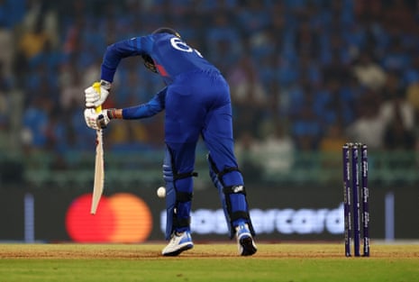 England's Joe Root is lbw bowled by India's Jasprit Bumrah.