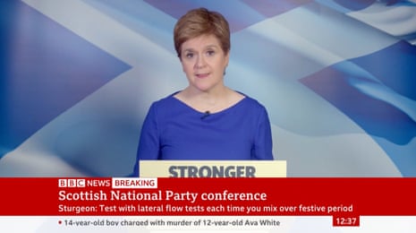 Nicola Sturgeon speaking to SNP’s virtual conference