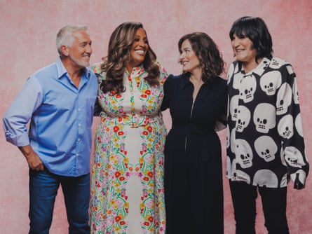 Paul Hollywood, Alison Hammond, Nigella Lawson and Noel Fielding in The Great British Bake Off.