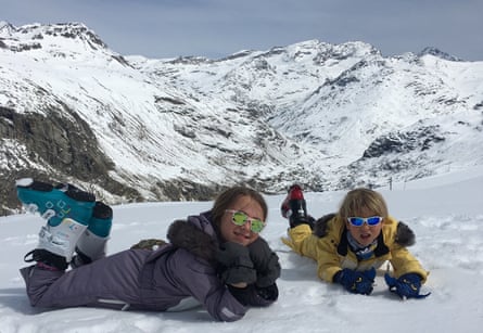 Gemma Bowes’ children take a rest at Bonneval-sur-Arc.