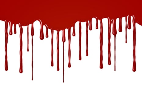 Red paint on a white background
