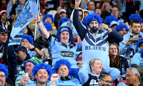 Blues fans cheer in the stands
