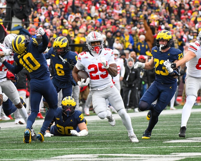 College football roundup: Alabama edge Auburn; Ohio State end skid against Michigan