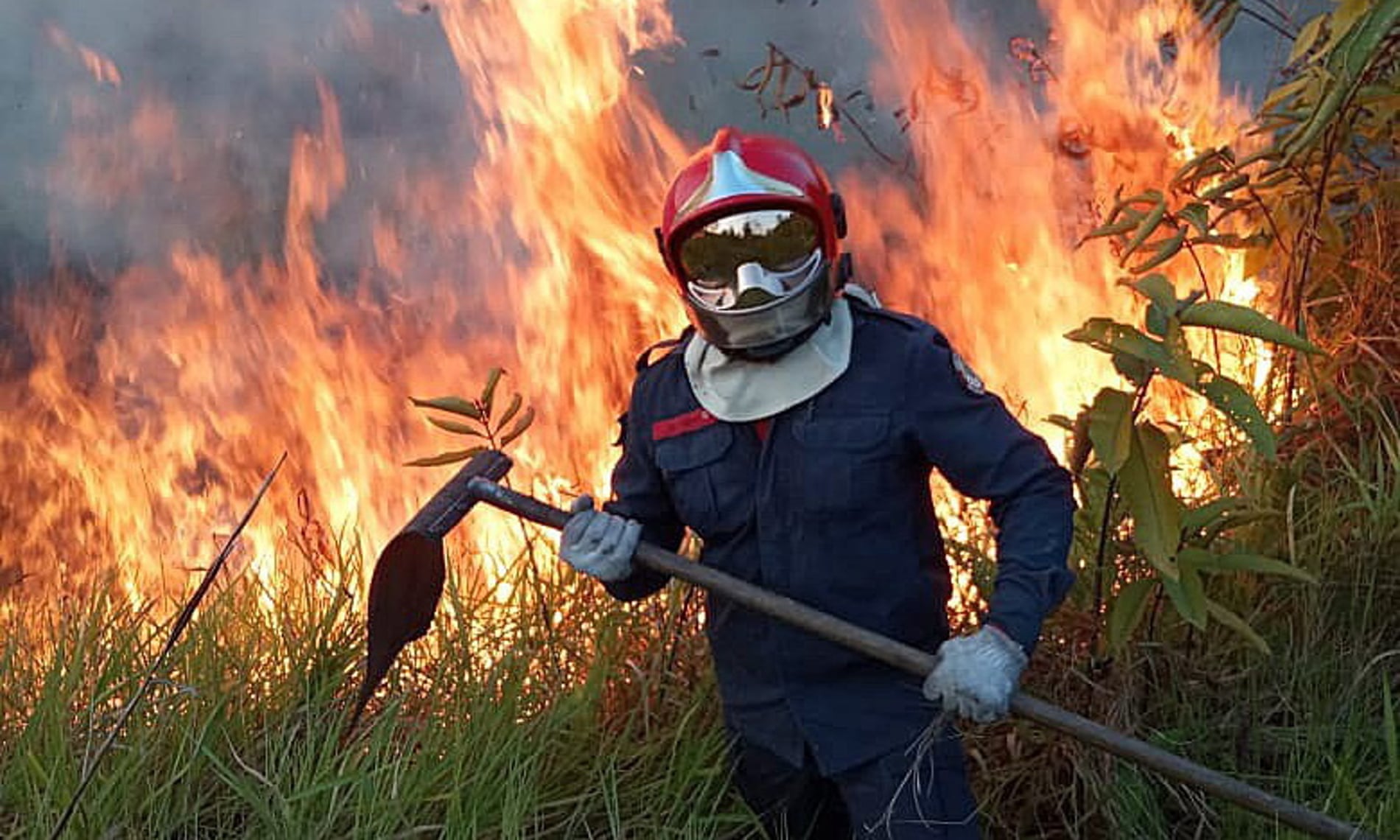 The fight against the fire in Rio Branco, the Amazon, Brazil.