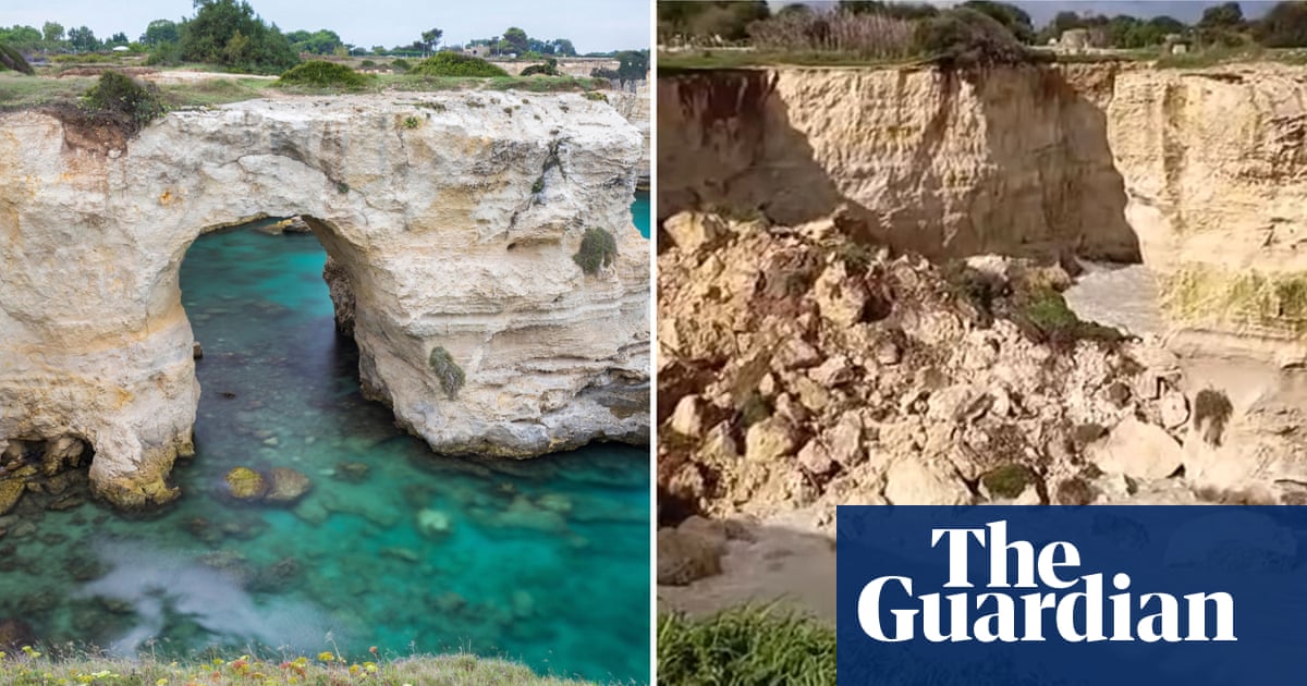 Italy’s famous Lovers’ Arch collapses into the sea on Valentine’s Day